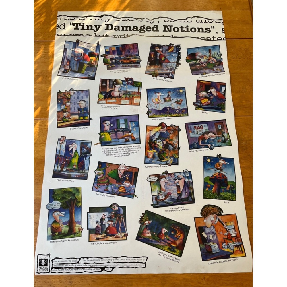 Large Poster Tiny Damage Notions College Collection Wall Room Decor, Size 24x36